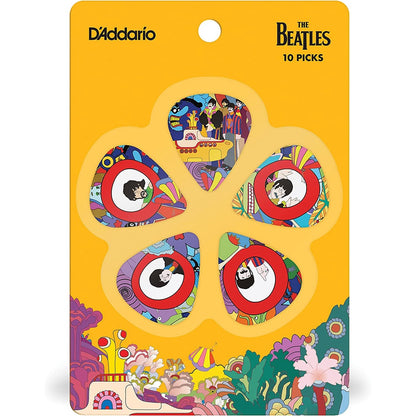 D'Addario 1CWH4-10B7 The Beatles Yellow Submarine 50th Anniversary Guitar Picks, Medium Gauge (.70mm), 10-Pack - Reco Music Malaysia