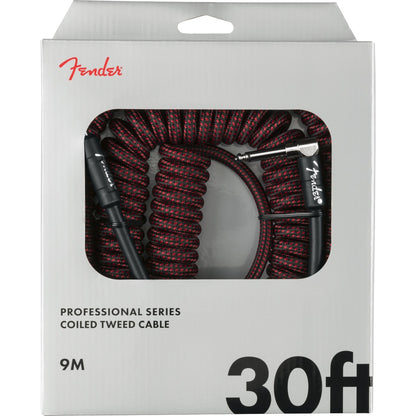 Fender 0990823054 Professional Series Red Tweed 30FT Coil Instrument Cable - Reco Music Malaysia