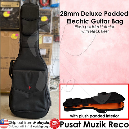 RM 28mm Deluxe Thick Padded Electric Guitar Bag with Neck Rest Padded Double Shoulder Strap