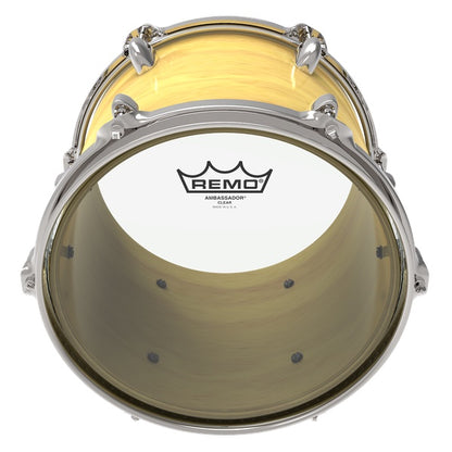 Remo BA-0313-00 Ambassador Clear Tom Drumhead, 13" - Reco Music Malaysia