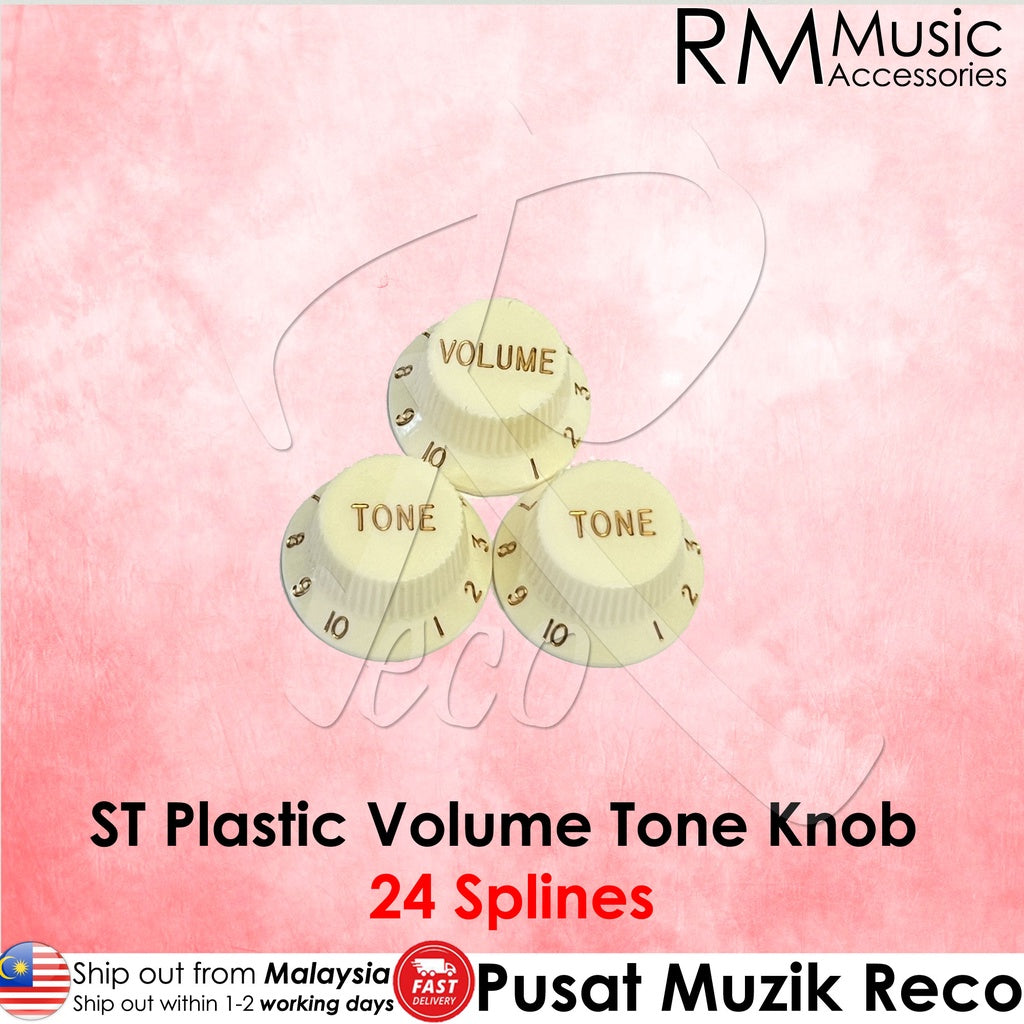 RM GF-1062 24 Spline CTS Knob Electric Guitar Stratocaster Plastic Volume Tone Knob - Reco Music Malaysia