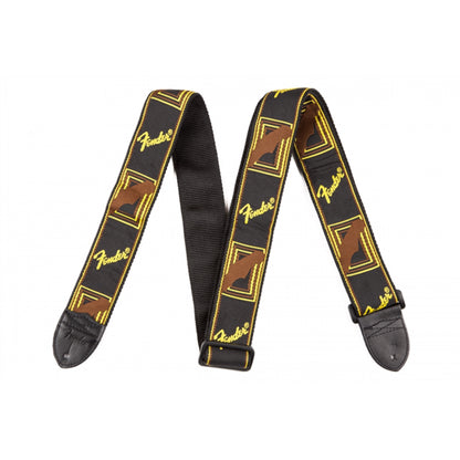 Fender®0990681000 2 Inch Monogrammed Guitar Straps - Black/Yellow/Brown - Reco Music Malaysia