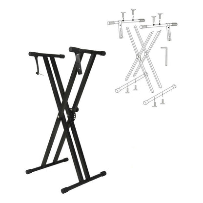 RM Foldable Portable Double X Keyboard Piano Stand - Reco Music Malaysia