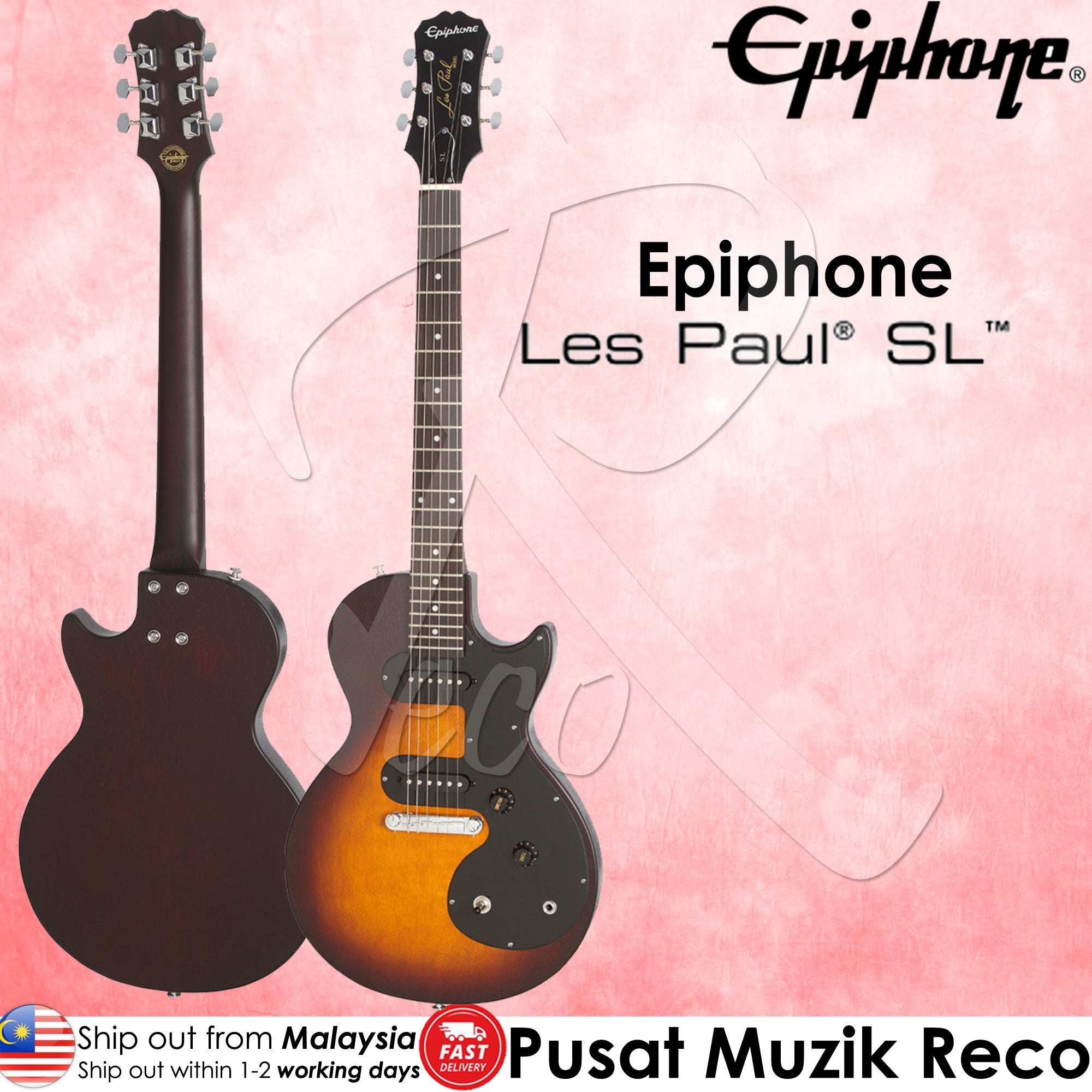 Epiphone Les Paul SL VS Melody Maker E1 Electric Guitar, Vintage Sunburst