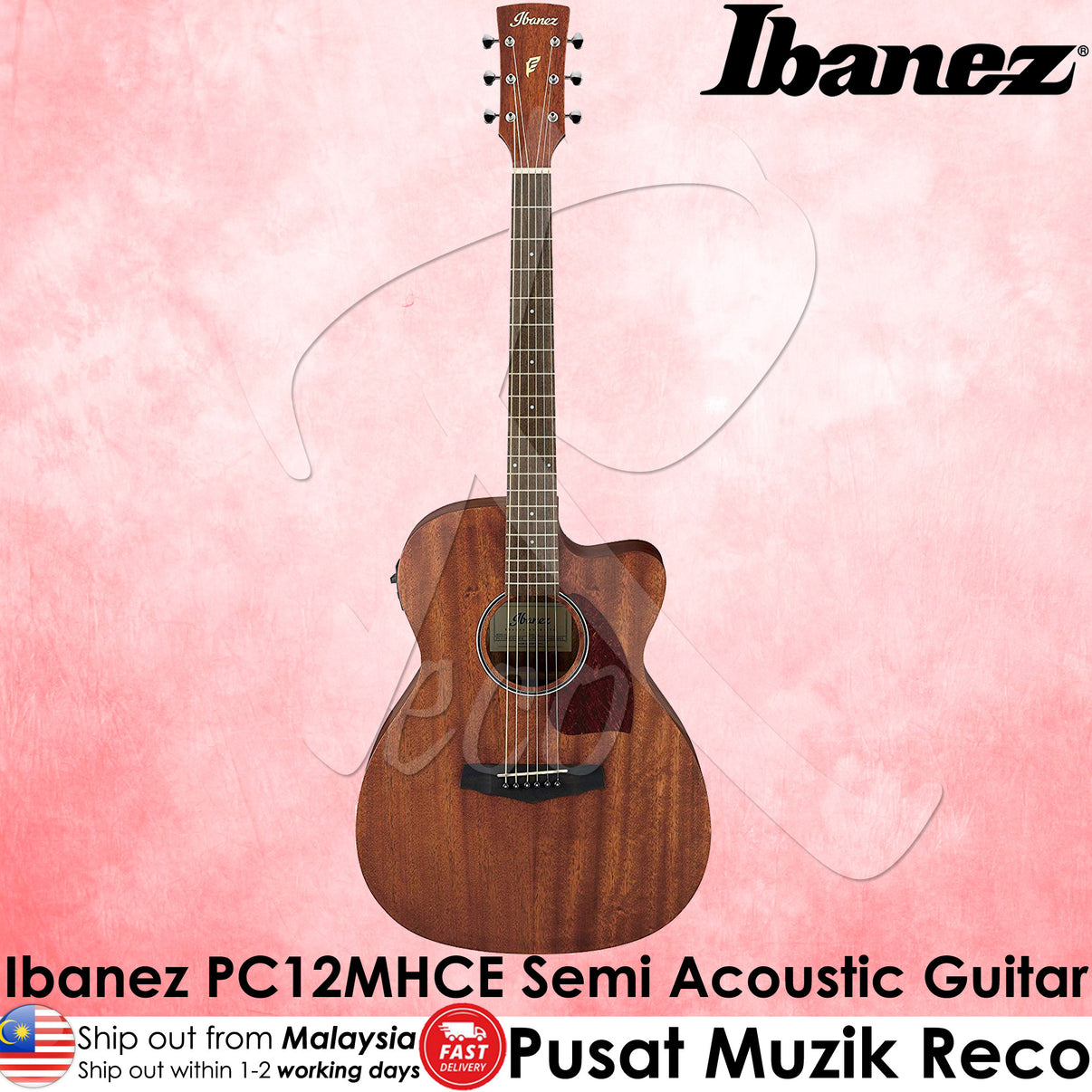 Ibanez Pc12mhce Opn Cutaway Grand Concert Acoustic Electric Guitar Reco Music Malaysia 