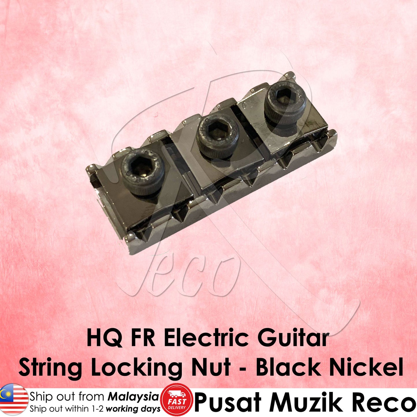 RM GF1184 BN Electric Guitar Black Floyd Rose String Locking Nut - Reco Music Malaysia