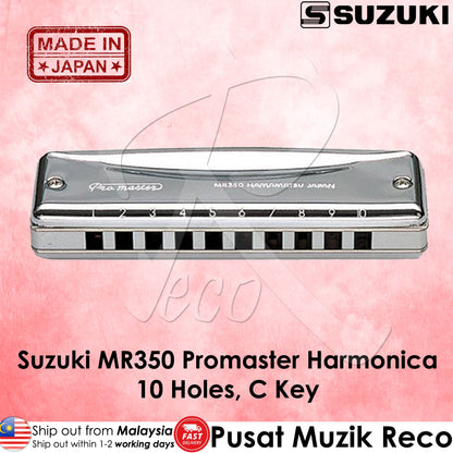 Suzuki MR350-C Promaster Professional 10 Hole Diatonic Harmonica - Reco Music Malaysia