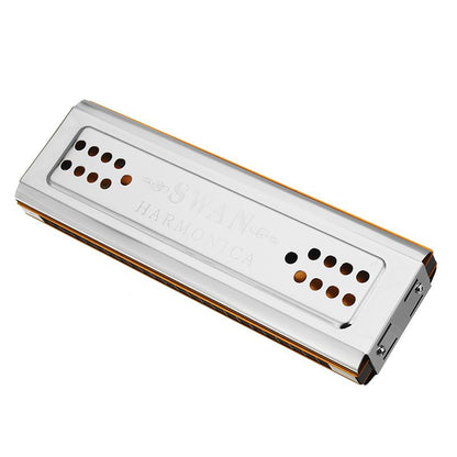 Swan SW24-12 24 Holes Double Sided Harmonica with Case C Key G Key - Reco Music Malaysia