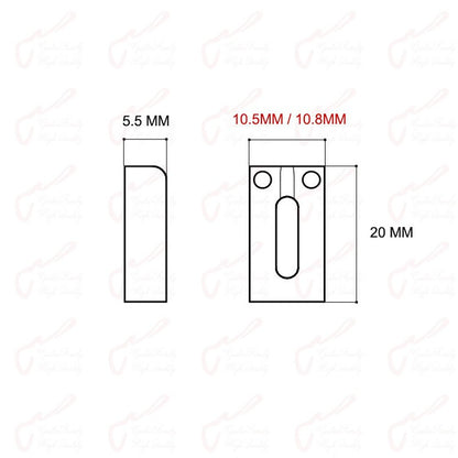 RM GF1329NI10.8-6 STEEL NICKEL Electric Guitar Tremolo Bridge Saddle - Reco Music Malaysia