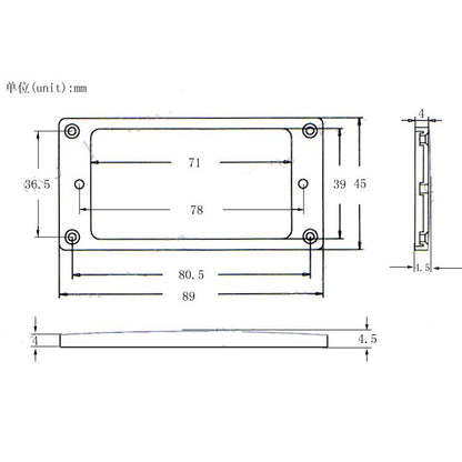 RM 7C/3150-BK Flat Humbucker Metal Pickup Frame Mounting Ring 4mm, Black - Reco Music Malaysia