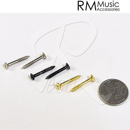 RM GM5524 GD 2.5x18mm Electric Guitar Humbucker Pickup Mounting Ring Screws, Gold - Reco Music Malaysia