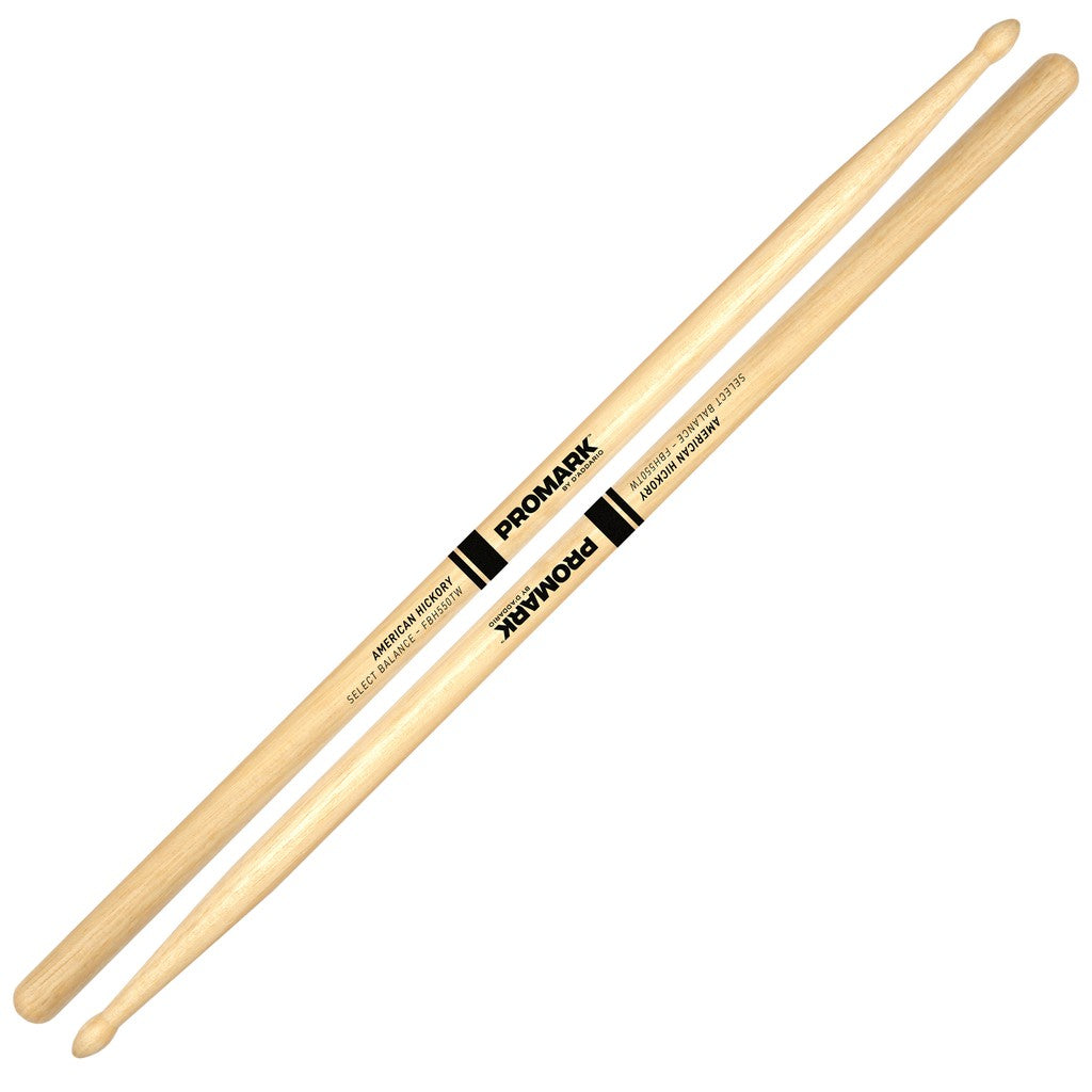 Promark FBH550TW Hickory 5A Forward Balance Tear Drop Wood Tip Drumstick - Reco Music Malaysia