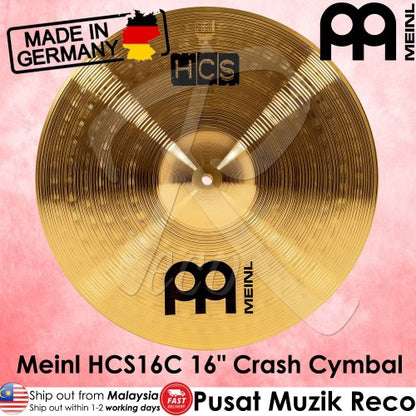 Meinl Cymbals HCS16C 16" HCS Brass Crash Cymbal - Reco Music Malaysia