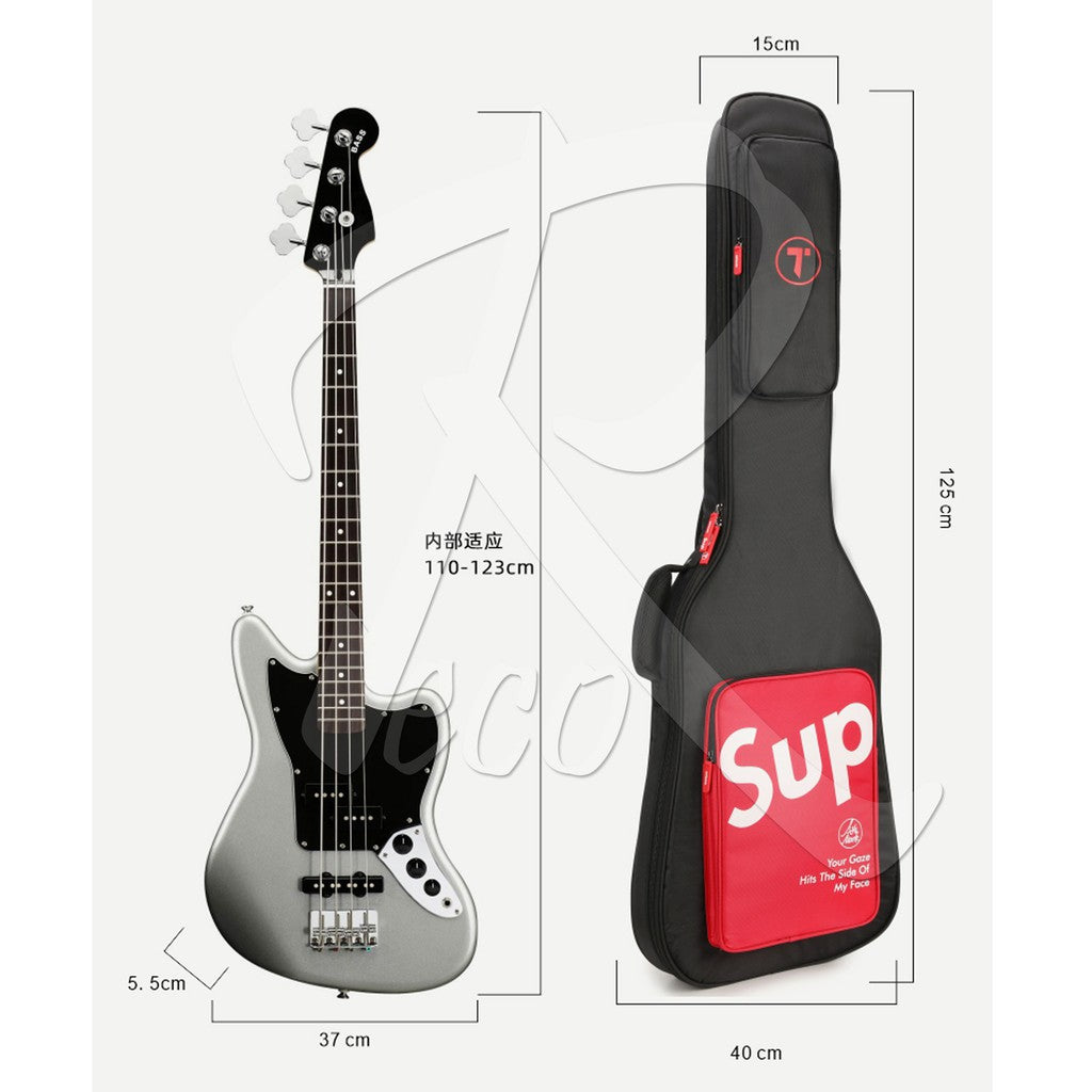 RM 20mm Thick Padded ELECTRIC BASS Guitar Bag with Neck Rest Designer Series - Reco Music Malaysia