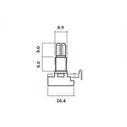 Gotoh A500K B500K Audio Linear Guitar Tone Volume 500K MINI Pot Pots Potentiometer (16mm) - Reco Music Malaysia