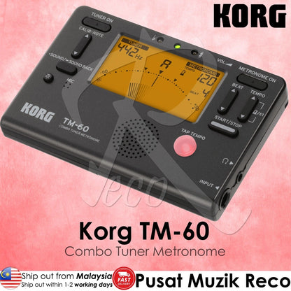 Korg TM-60 Instrument Combo Tuner Metronome - Reco Music Malaysia