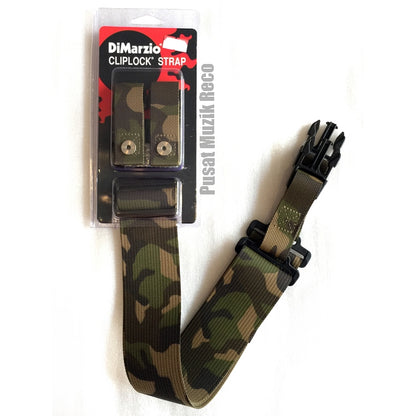 DiMarzio DD2200CM ClipLock Quick Release Guitar Strap, Camo - Reco Music Malaysia