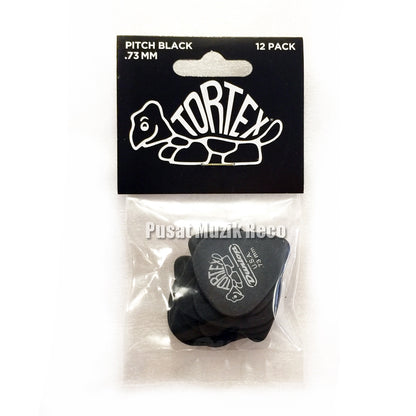 Dunlop 488P.73 Tortex Pitch Black Standard Guitar Picks Player Pack (12pcs) | Reco Music Malaysia