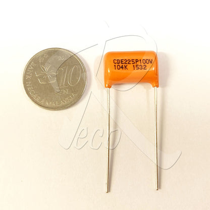 CDE Sprague CDE225P 104K 0.1UF 100V Guitar Orange Drop Capacitor Tone Caps - Reco Music Malaysia