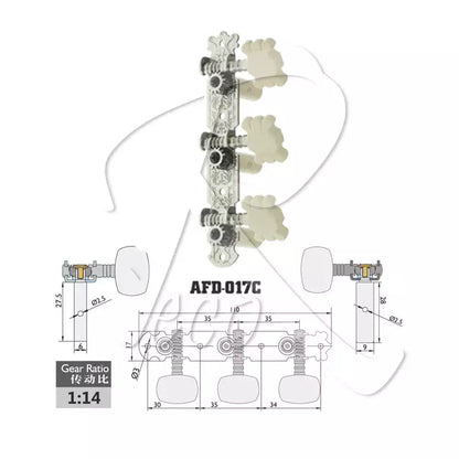 Alice AFD-017CP Classical Guitar Machine Head (3+3) - Reco Music Malaysia