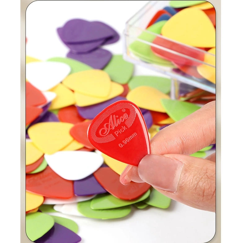 RM Alice Nylon Guitar Pick (12pcs) Mixed Size with Aluminum Pick Tin Pick Case - Reco Music Malaysia