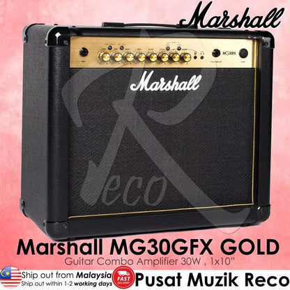 Marshall MG30GFX 30W 1x10'' Guitar Combo Amplifier with Effects(Top) | Reco Music Malaysia