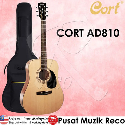 Cort AD810-NS Natural Satin Standart Series Acoustic Guitar - Reco Music Malaysia