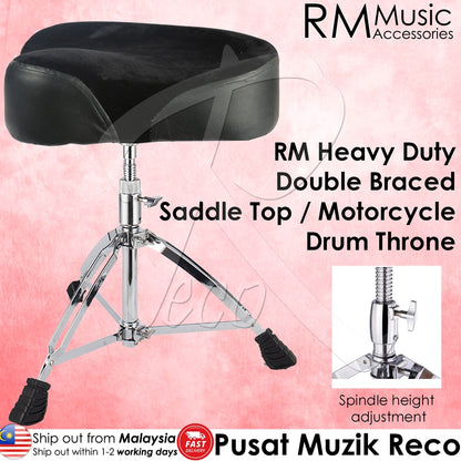 RM CD-03 Double Braced Heavy Duty Saddle Top Drum Throne Motorcycle Seat - Reco Music Malaysia