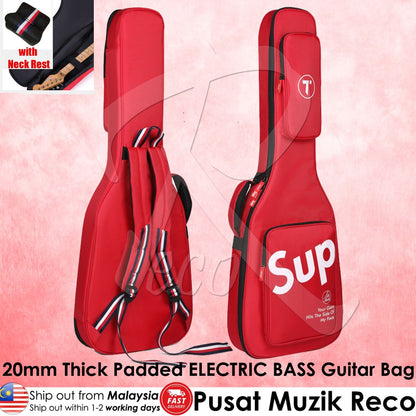 RM 20mm Thick Padded ELECTRIC BASS Guitar Bag with Neck Rest Designer Series - Reco Music Malaysia