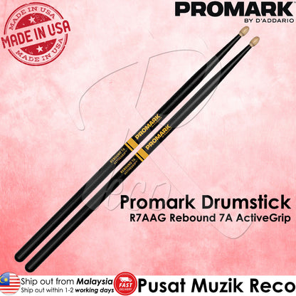 Promark R7AAG Rebound 7A ActiveGrip Acorn Drumstick - Reco Music Malaysia