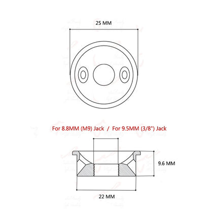 RM GF0182CR-8.8 Electric Guitar Telecaster Output Jack Metal Jack Plate, Chrome - Reco Music Malaysia