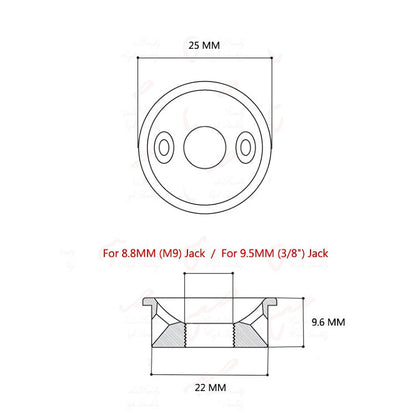 GF0182BK-8.8 Electric Guitar Telecaster Output Jack Metal Jack Plate, Black - Reco Music Malaysia