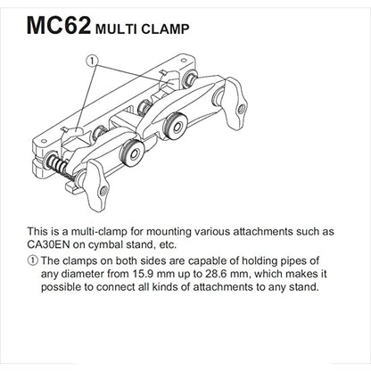 Tama MC62 Double Multi Clamp Drum Stand Clamp Holder - Reco Music Malaysia