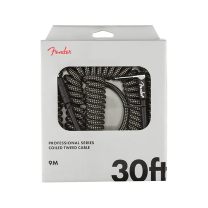 Fender Professional Coil Guitar Instrument Cable Gray Tweed 30ft Coiled Cable - Reco Music Malaysia