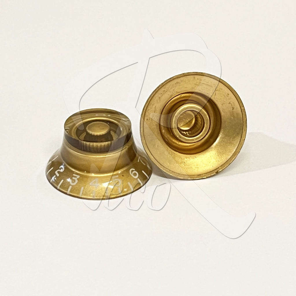 RM GF-0066GD24 24 Spline CTS LP Electric Guitar Bell Control Volume Tone Knobs, Gold - Reco Music Malaysia