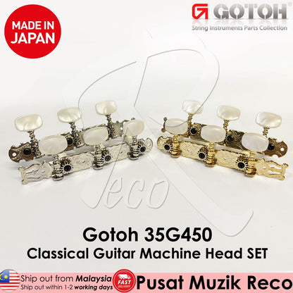 GOTOH 35G450NI Classical Guitar Tuner Machine Head, Nickel Finish - Reco Music Malaysia