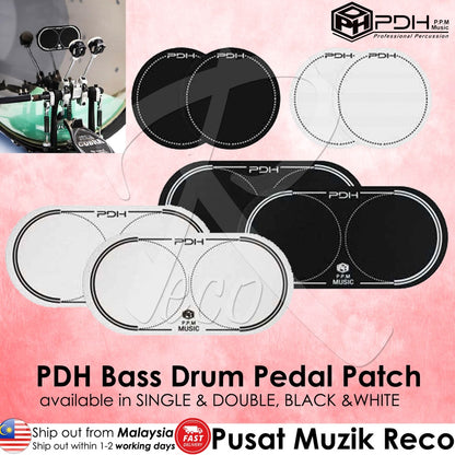 PDH B002/BK BLACK Double Bass Drum Pedal Pedal Pad Kick Pad Patch Head Protection - Reco Music Malaysia